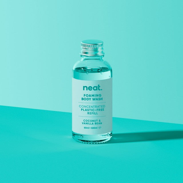 Neat foaming body wash coconut and vanilla bean refill, imported from the UK