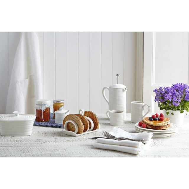 Sophie Conran white porcelain butter dish with cover, 15.5cm x 12cm (British brand)