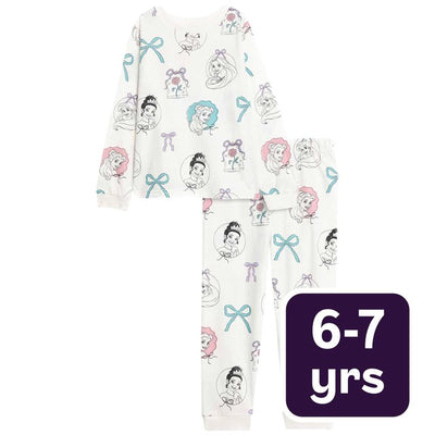 M&S Princess Pyjamas Cream Children's Pyjama Set 6-7 Years