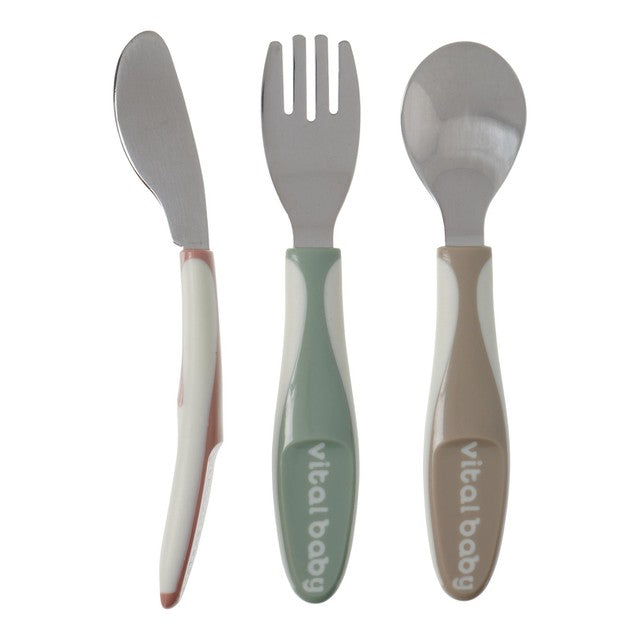 Vital Baby toddler cutlery set natural 3pk (British brand)