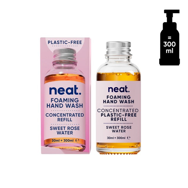 Neat hand wash refill Sweet Rose Water 30ml, imported from the UK