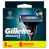 Gillette Mach 3 razor blades 8 per pack, UK version