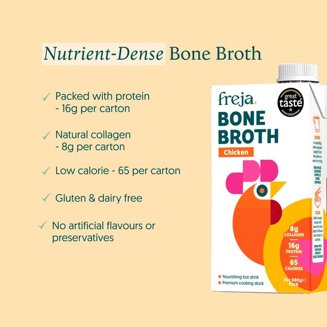 Freja chicken bone broth classic sipping 500ml - British product