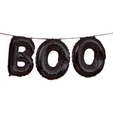 Unique Party Boo Black Foil Halloween Balloon Banner Kit