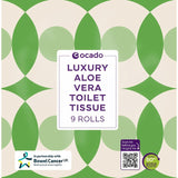Ocado Luxury Aloe Vera Toilet Tissue 9 Rolls