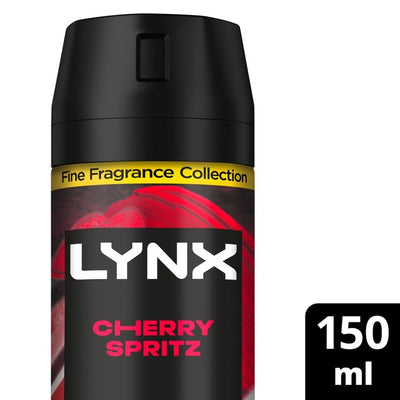 Lynx Fine Fragrance Collection Cherry Spritz Premium Deodorant Body Spray for Men 150ml