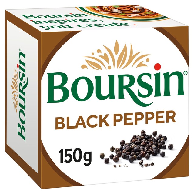 Boursin black pepper soft cheese 150g - British product