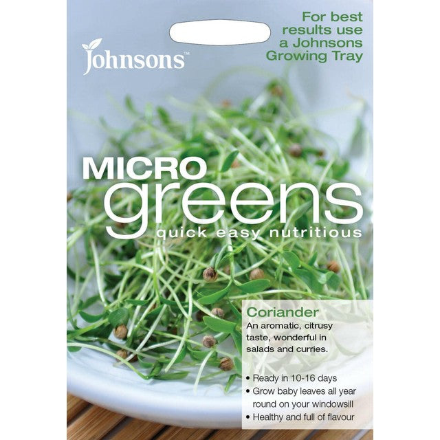 Johnsons Seeds coriander microgreens seeds, UK version