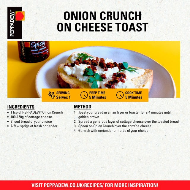 Peppadew Spicy Onion Crunch 130g jar, imported from the UK