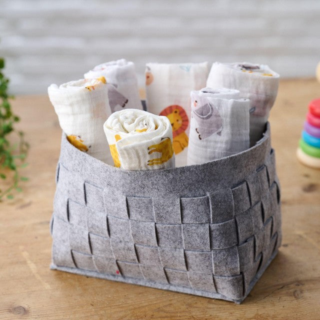 Bloomsbury Mill organic muslin squares Jungle Cubs 6 pack - British product
