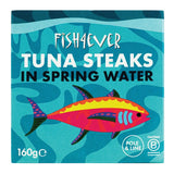 Fish 4 Ever skipjack tuna steaks in spring water 160g - British product