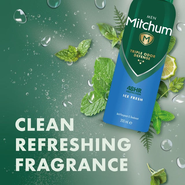 Mitchum Ice Fresh Anti-Perspirant Deodorant Spray 200ml, imported from the UK