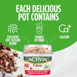 Activia fibre plain yogurt and red berries muesli breakfast pot 165g - British product