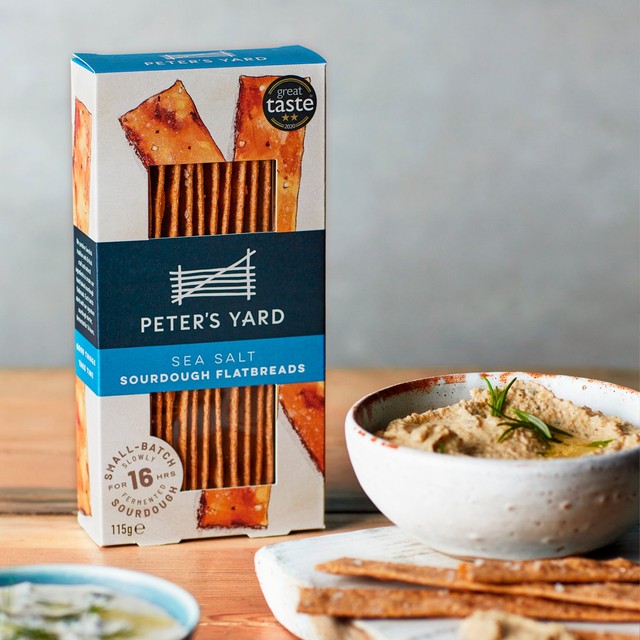 Peter's Yard sea salt sourdough flatbreads 115g, imported from the UK