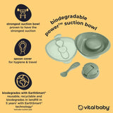 Vital Baby Nourish Power Suction Bowl - natural moss