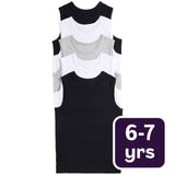 M&S children's cotton vests black 6-7 years, imported from the UK