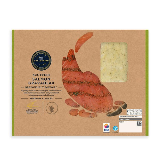 M&S Scottish Salmon Gravadlax 140g, imported from the UK