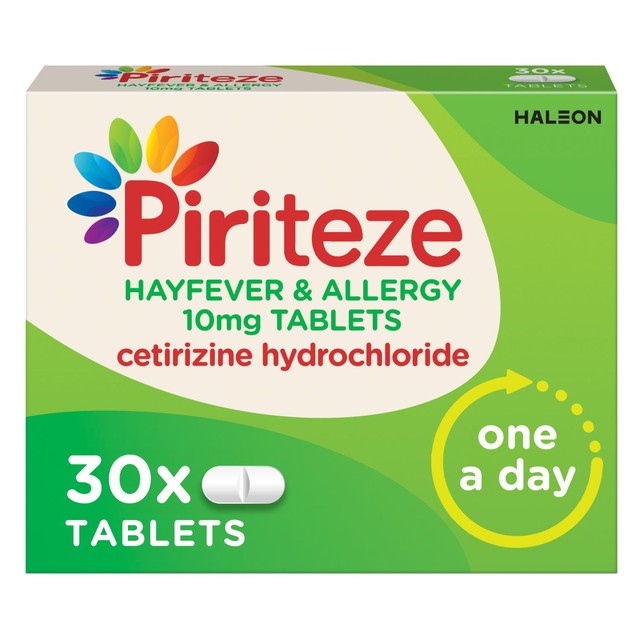 Piriteze hayfever and allergy tablets 30s, imported from the UK