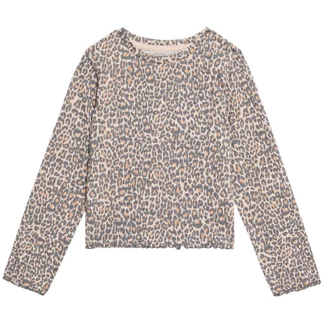 M&S kids crinkle top neutral brown 4-5 years, imported from the UK