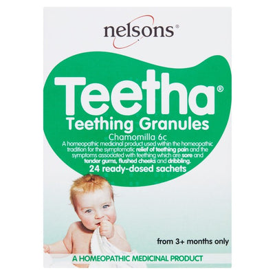Nelsons Teetha Homeopatisk Tannfrembrudd Granulat 24 Porsjonsposer