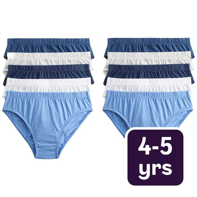 M&S blue nautical children's briefs pack of 10, imported from the UK
