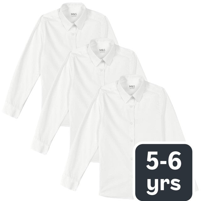 M&S girls' blouses white size 5-6 years, imported from the UK