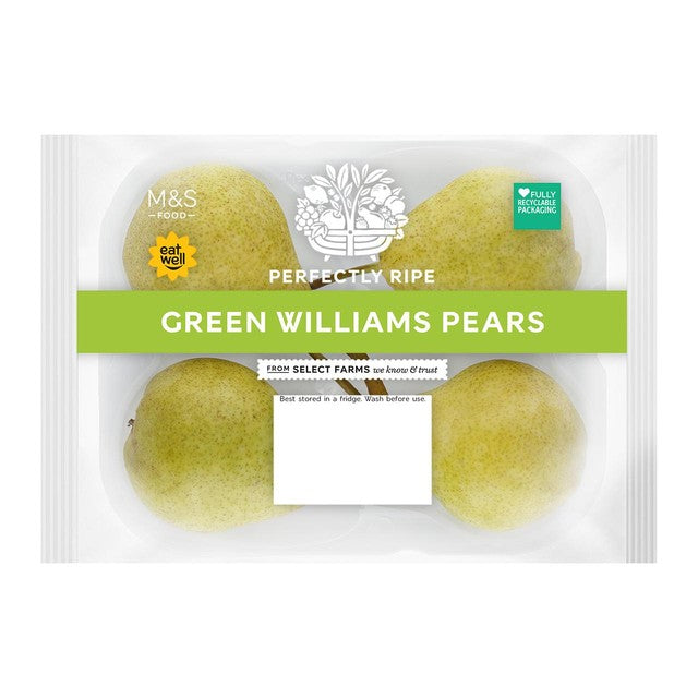 M&S Green Williams pears 4 pack, imported from the UK