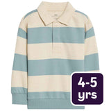M&S Blue Striped Rugby Sweatshirt for Children 4-5 Years