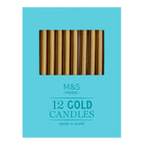 M&S Gold Birthday Candles 12 Pack