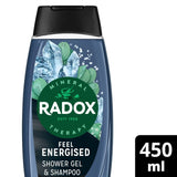 Radox Feel Energised 2-in-1 Shower Gel & Shampoo 450ml, imported from the UK