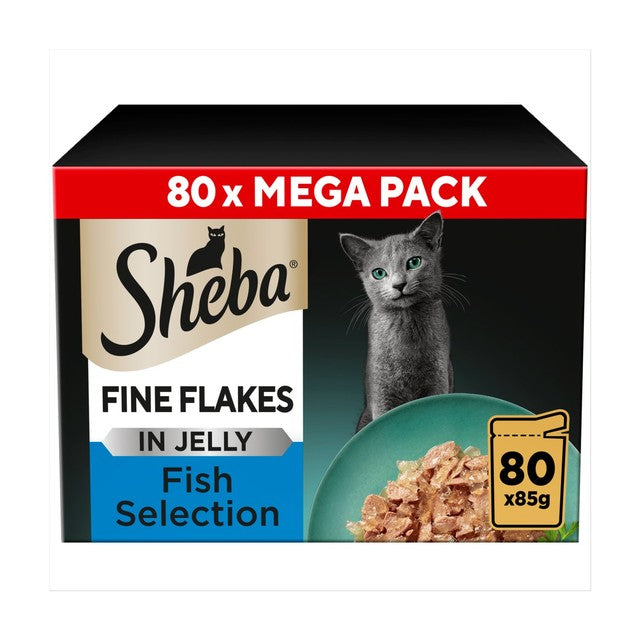 Sheba cat food pouches MSC Fish in Jelly 80 x 85g (British brand)