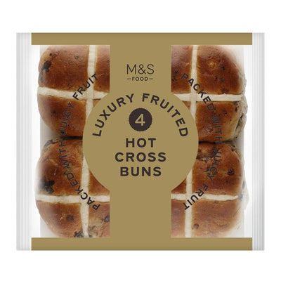 M&S Luxury Fruited Hot Cross Buns 4 Pack