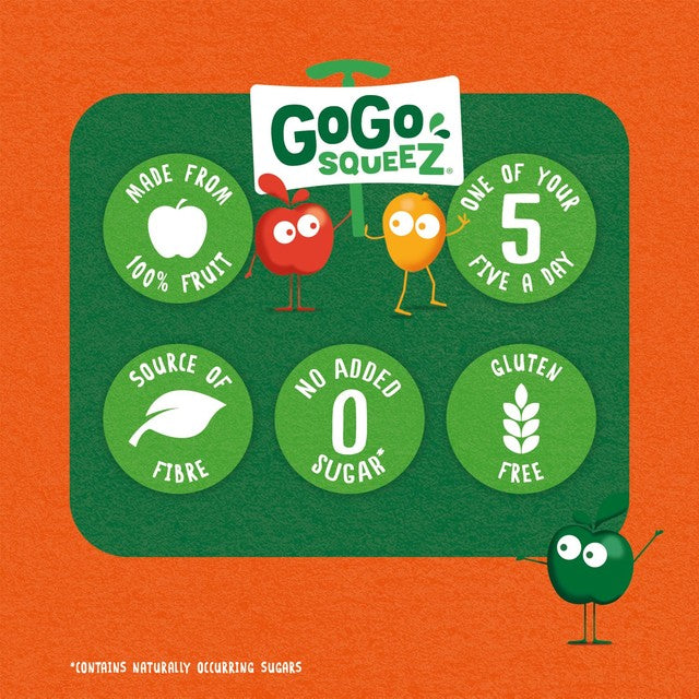 GoGo squeeZ apple and mango fruit smoothie snack 4x90g, UK version