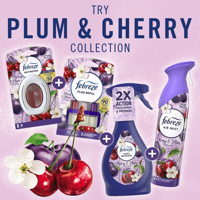 Febreze air freshener aerosol spray Plum & Cherry Refresh 185ml - British product