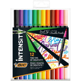 BIC Intensity Dual Tip Felt Pens Adult Colouring Pens Pack of 12