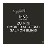 M&S Scottish Mini Smoked Salmon Blinis Party Appetisers 400g
