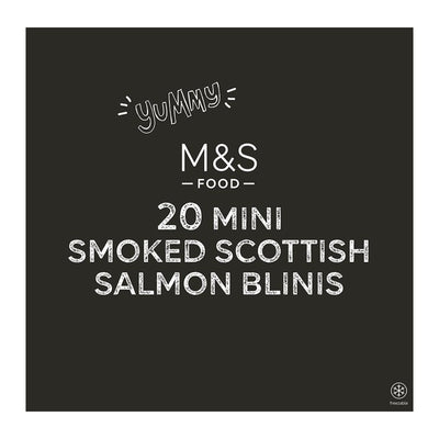 M&S Scottish Mini Smoked Salmon Blinis Party Appetisers 400g