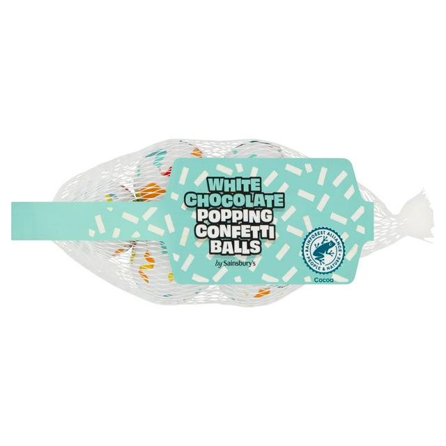 Sainsburys White Chocolate Popping Confetti Balls 75g
