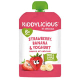 Kiddylicious Strawberry, Banana & Yoghurt Weaning Baby Food Pouch 100g
