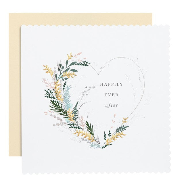 M&S Heart Flowers Wedding Card 15cm, imported from the UK