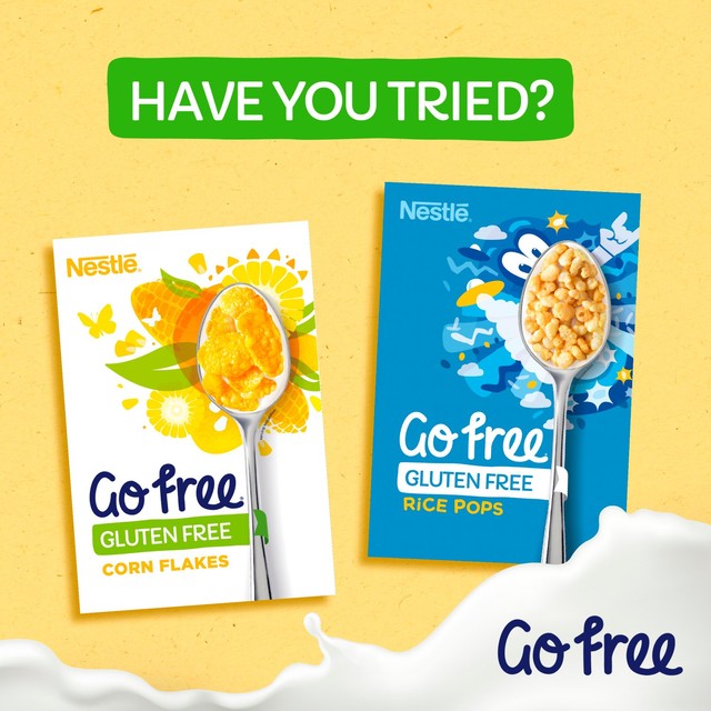 Nestle GoFree Gluten Free Honeynut Flakes breakfast cereal 350g, UK version