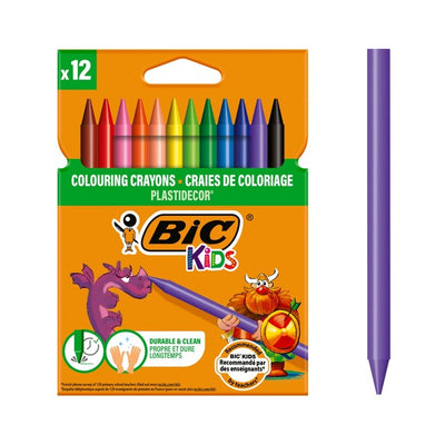 BIC Kids Plastidecor Coloring Crayons 12 Pack