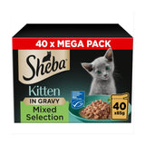 Sheba Sauce Collection Kitten Pouches Mixed Selection in Gravy Wet Cat Food 40 x 85g