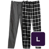 M&S Brushed Cotton Checked Pyjama Bottoms Black L