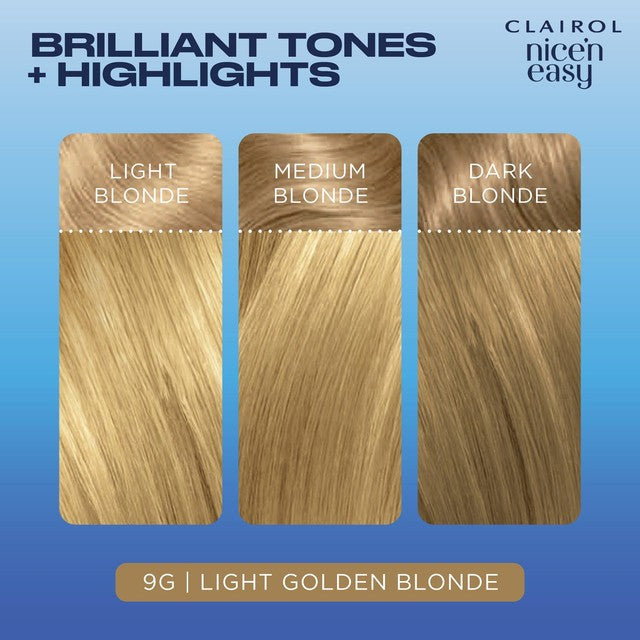 Nice N' Easy light golden blonde hair dye 9G, imported from the UK