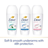 Dove powder anti-perspirant deodorant roll-on 50ml - British product