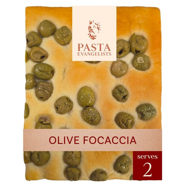 Pasta Evangelists olive focaccia 200g, imported from the UK