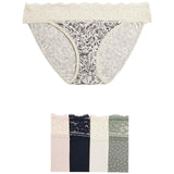M&S women's cotton blend printed bikini knickers green mix size 16, imported from the UK