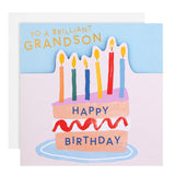M&S grandson cake birthday card 15cm x 15cm, imported from the UK