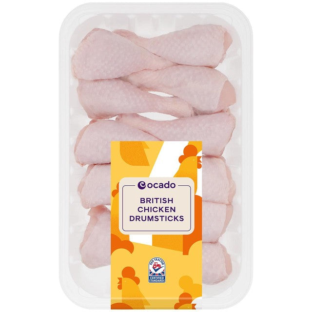 Ocado chicken drumsticks skin on 1kg, imported from the UK